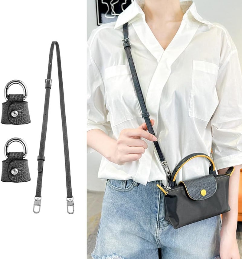 KOMHPS Purse Straps Replacement, Leather Handbag Crossbody Shoulder Strap Kit Adjustable for Mini Longcamp Tote Bag Women - Image 5